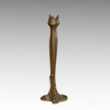 Candlestick Bronze Sculpture Tulip Carving Deco Brass Statue Tpch-069